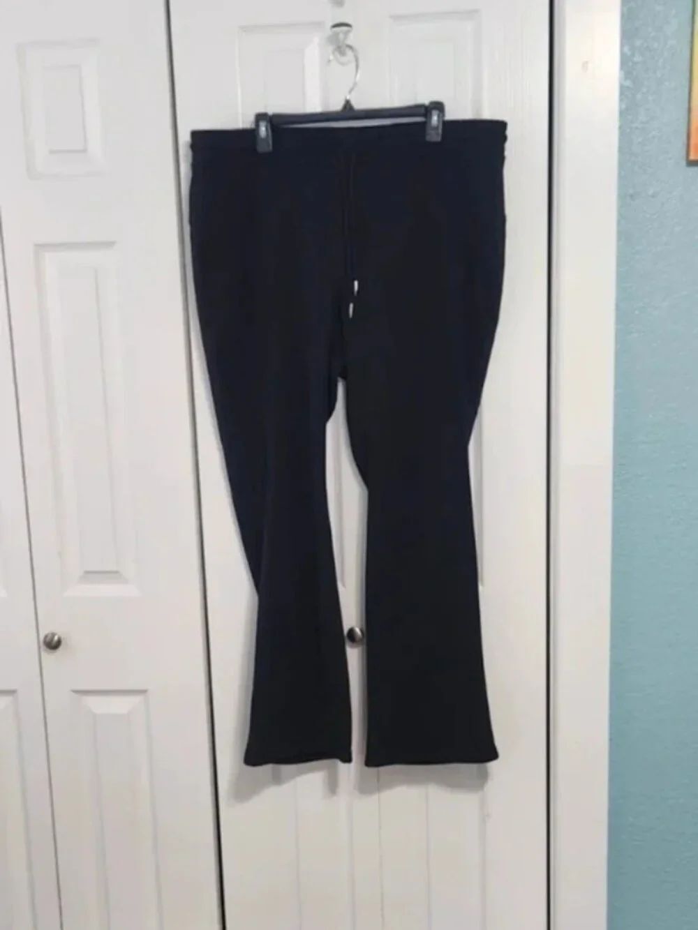 Sabrina Lauren New York 3X Black Flare Sweatpants Drawstring Stretch